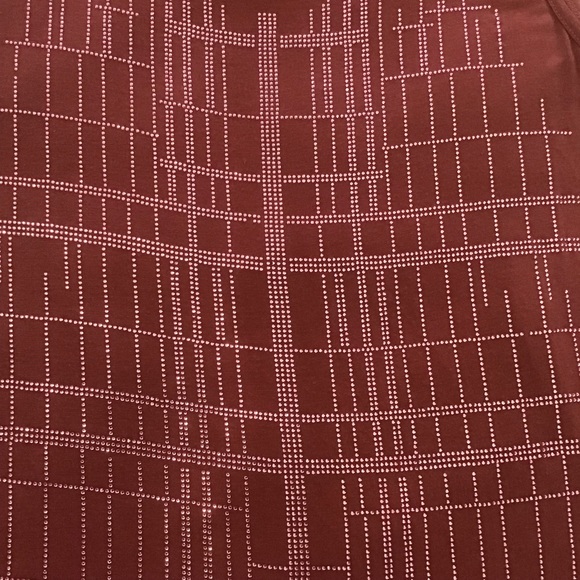 Polly Cooper Brick Red Geometric Sparkle Embellishment Tank Top, Size XL - Picture 5 of 10